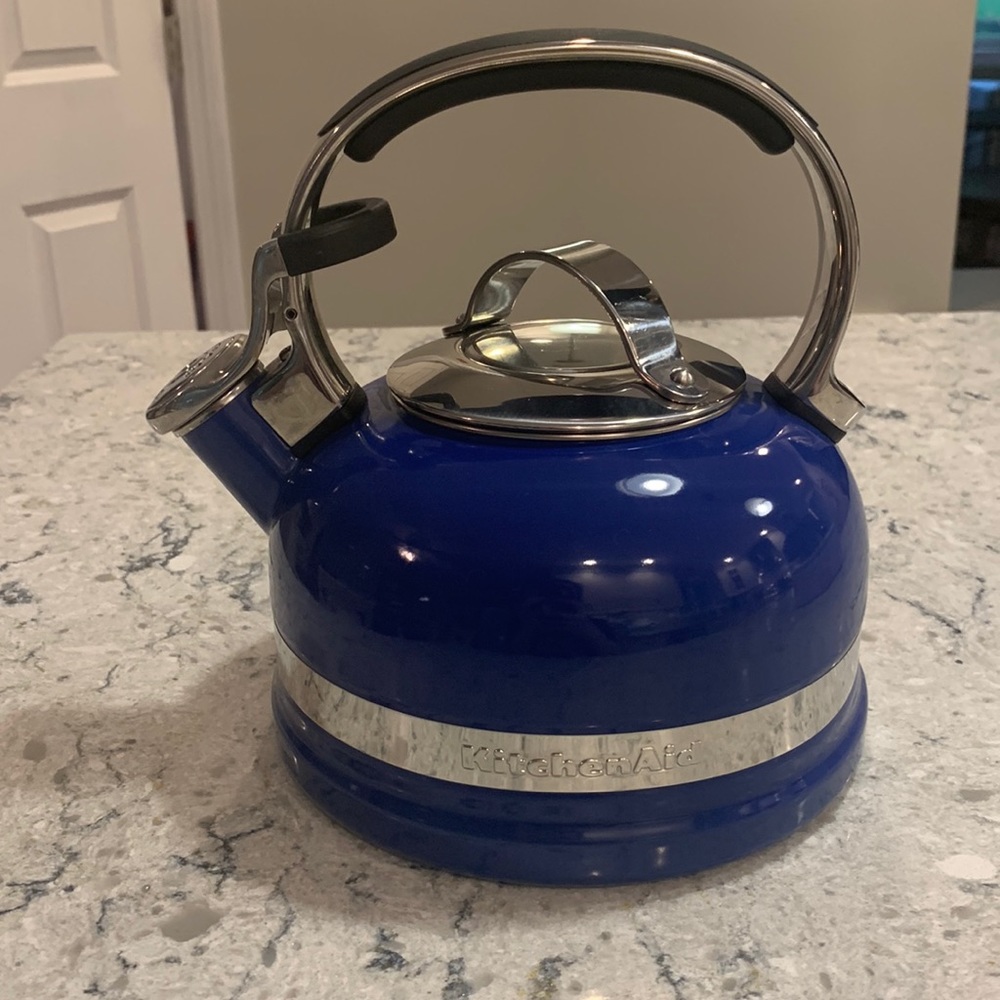 KitchenAid 2-Quart Porcelain Enamel Blue Tea Kettle w/Stainless Steel Handle